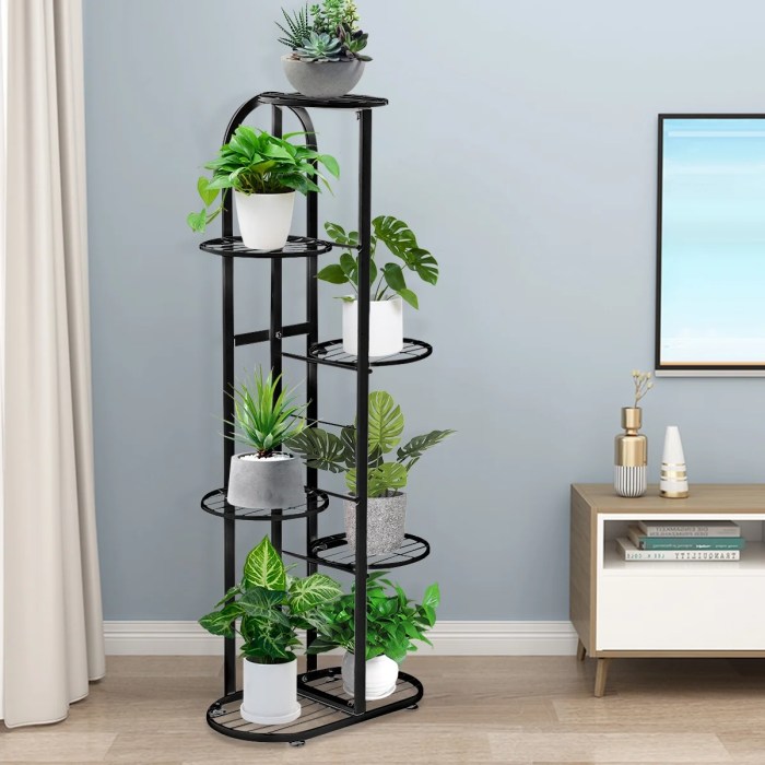 Multi-level corner plant stand for living room