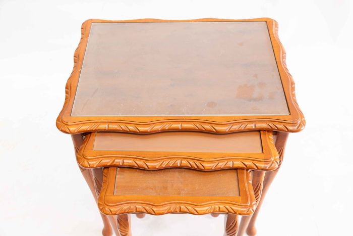 Glass topped nest of tables - Sandys Furniture Warehouse Glass-topped nest of tables with tray