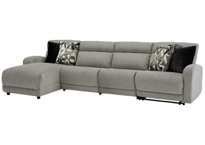 Sectional sleeper sofa with power recline