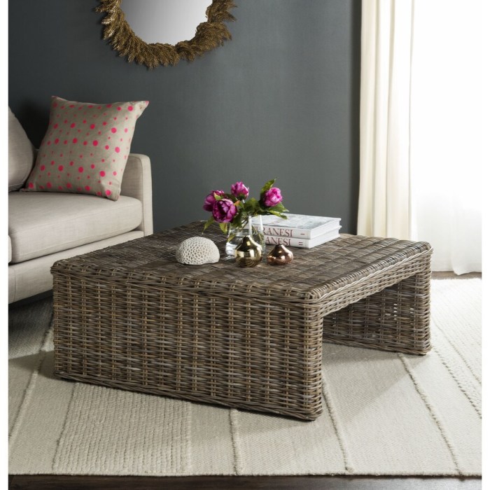 Wicker coffee table for natural vibe