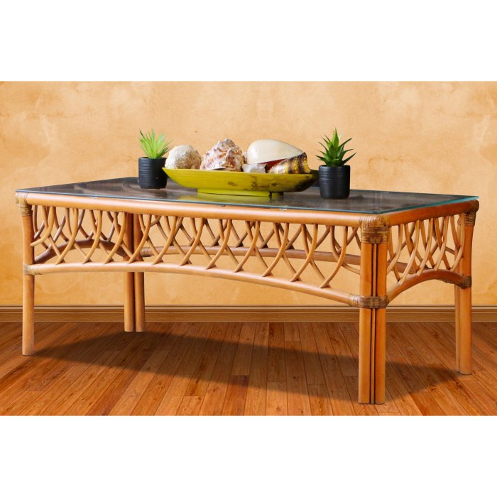 Wicker coffee table for natural vibe