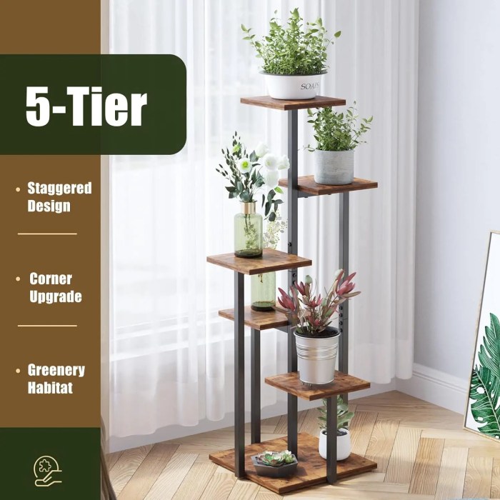 Staggered Design Corner Upgrade Greenery Habitat Corner Flower Stand ...