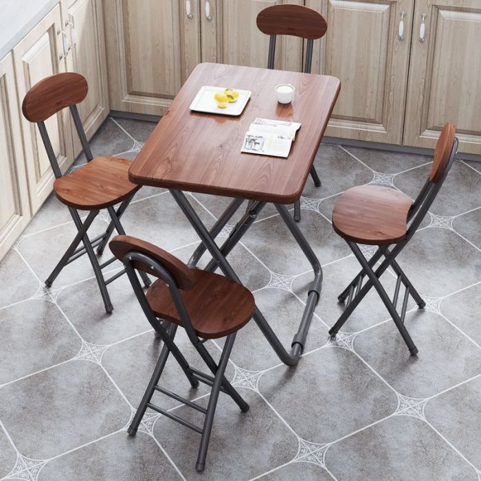 Fold-down side table for folding chairs