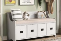 Weston Home Georgia Entryway Storage Bench with Cushion, Yellow ...