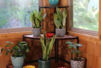 Tall Corner Plant Stand Build Plans - Houseful of Handmade Tall Corner Plant Stand Build Plans - Houseful of Handmade
