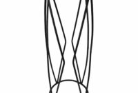 Modern plant stand with black metal legs