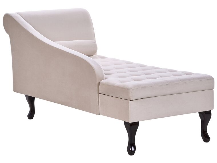 Velvet chaise lounge with adjustable headrest